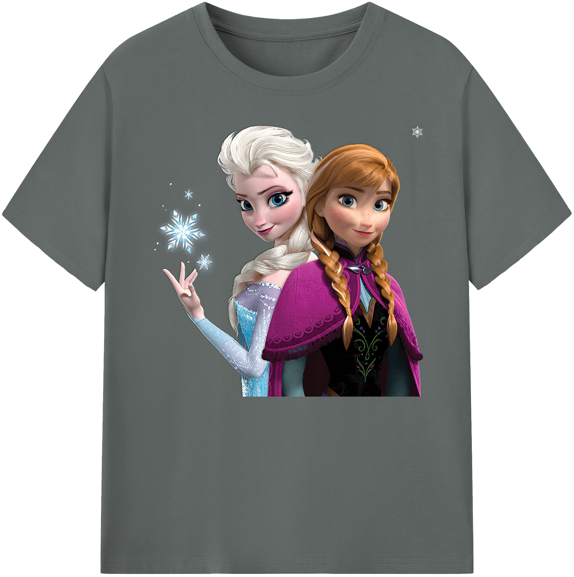（画像用） アナと雪の女王 アンナ エルサ Frozen Anna Elsa 綿100％ メンズ半袖Tシャツ｜肌触りやわらか＆通気性